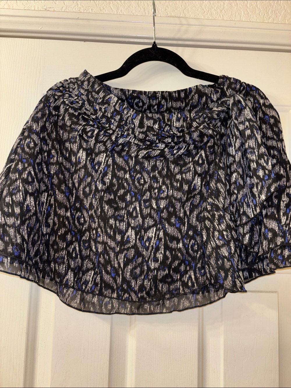 Japna Women's Black & Blue layer skirt with tie waist Small NWT